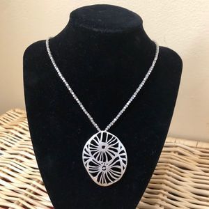 Kenneth Cole Reaction Silver Medallion Necklace